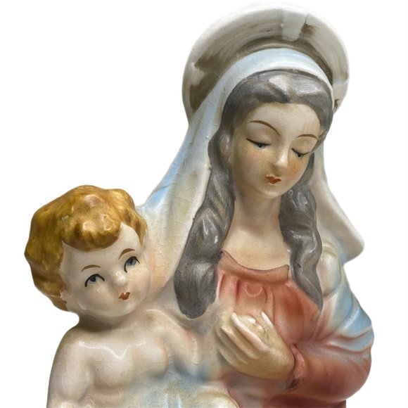 Madonna & Child Sankyo Music Box plays "Ave Maria" Revolves Vintage - Picture 8 of 12